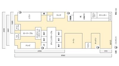 Colormell（カラメル）恵比寿東口2号店 平日8〜18時｜会議・デスクワーク専用プラン｜少人数：〜4名までの間取り図