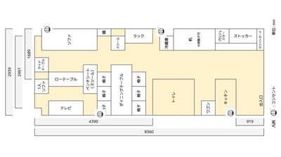 Colormell（カラメル）恵比寿東口2号店 平日8〜18時｜会議・デスクワーク専用プラン｜少人数：〜4名までの間取り図