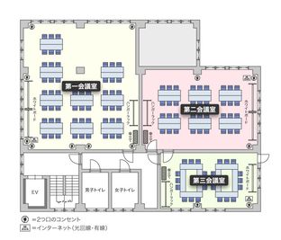 鶴見駅前ホール【加瀬の貸し会議室】 第二会議室の間取り図