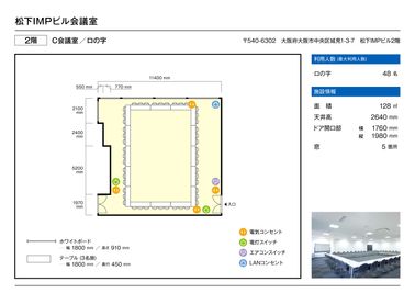 大阪会議室 松下IMPビル会議室 C会議室（２階）の間取り図