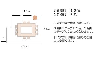 新大阪セミナーオフィスＯ-１～３ ルームＯ-２の間取り図