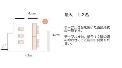 新大阪セミナーオフィスＯ-１～３ ルームＯ-２の間取り図