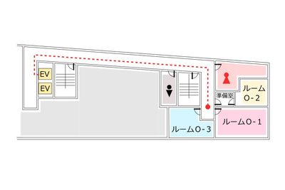 新大阪セミナーオフィスＯ-１～３ 新大阪の会議室『新大阪セミナーオフィス　ルームＯ-３』の間取り図