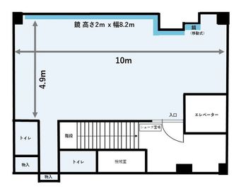 ZERO DANCE STUDIO ANNEXスタジオの間取り図