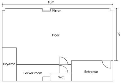 STUDIO IMPROVE レンタルダンススタジオの間取り図