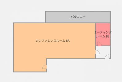 x(閉鎖)TKPスター貸会議室 水道橋 ミーティングルーム8Bの間取り図