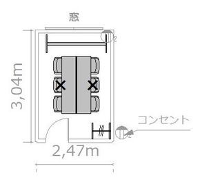 x(閉鎖)TKPスター貸会議室 水道橋 ミーティングルーム8Bの間取り図