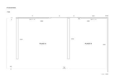 STUDIO PARKS 自然光が入る小さなスペース 商品撮影やポートレート撮影の間取り図