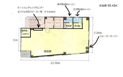 東京レンタルスタジオ 使い方は自由自在・多目的スペースの間取り図