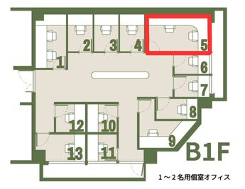 Colony#15高田馬場 【2名部屋】個室ドロップイン №5の間取り図