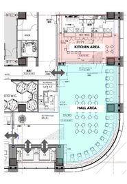 HALL AREAがホールご利用のみのスペースとなります - MY Shokudo Hall&Kitchen Hallの間取り図