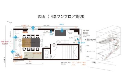 配置図／ Sabori 小川町･淡路町･神田（更新24/01/29） - 貸しスペース Sabori小川町･淡路町･神田  Sabori 小川町･淡路町･神田の間取り図