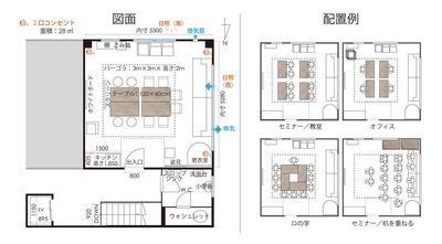 貸しスペース・貸会議室 Sabori 大久保401 撮影･飲食･レンタルスペースの間取り図