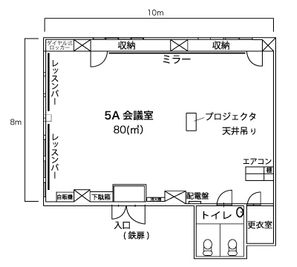 名古屋会議室 スタジオフィックス名古屋栄伏見店 5A（会議室）の間取り図