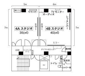 名古屋会議室 スタジオフィックス名古屋栄伏見店 4B（スタジオ）の間取り図