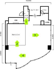 UTSUBO STUDIO 3（ウツボスタジオ3） 大阪市西区の24時間レンタルスタジオ・イベントスペースの間取り図