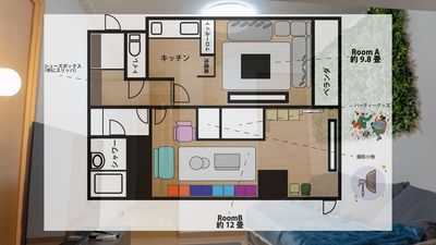 RoomA、RoomBに部屋が別れているので、用途に応じて使い分けられます。 - 【リックルーム渋谷】🎉2024年2月OPEN🎉 レンタルスペースの間取り図