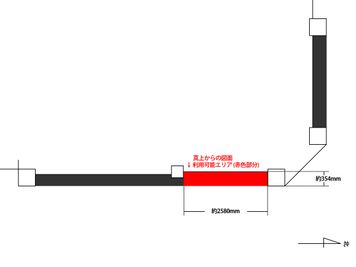 目につきやすく、高級な心斎橋エリアでは希少な駅チカ１階角地スペースです - Feel Osaka Yu 【屋外A】明るい路面スペースの間取り図