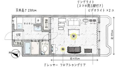 シンデレラフォトスタジオ 天神 シンデレラフォトスタジオ　Black&White 天神の間取り図