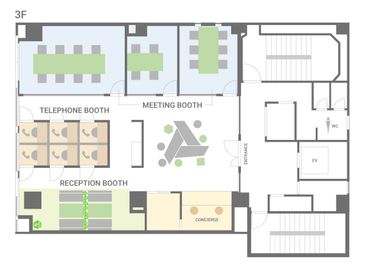 BIZcomfort 大阪東梅田 6名用会議室の間取り図