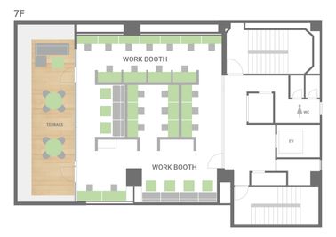 BIZcomfort 大阪東梅田 コワーキングスペースの間取り図