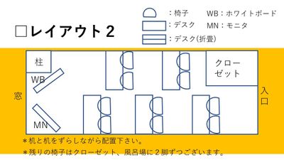 クロエ／川崎駅徒歩６分／最上階 Wifi／モニタ／ホワイトボードの間取り図