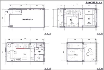 2F〜4F部分が貸切施設になります。 - 【GHON】便利な立地の戸建貸切 戸建て貸切　#201の間取り図