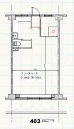 ブリヤート403 シャワーや洗濯機付きのフリースペースの間取り図