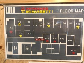 神戸駅前コワーキングスペース Suki_ma（スキマ） １名_鍵付き半個室ブース_神戸駅前スキマ【R-４】の間取り図