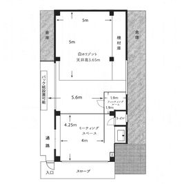 ●天井高3.6m
●床面積80㎡
●引き最大12m - ソマリエスタジオ　 レンタルスタジオ　撮影スタジオの間取り図