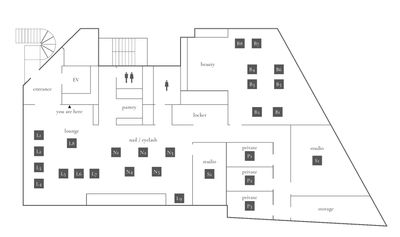 Qnoir青山 ラウンジスペース（3席貸切）の間取り図