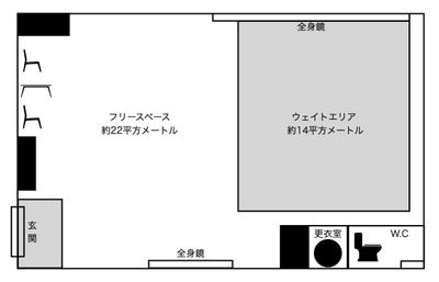 Re-トレ Akira レンタルスペース、レンタルジムの間取り図