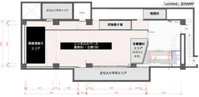 ダンスや稽古・配信スタジオ上野 上野駅の大型レンタルスペースの間取り図