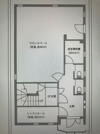 併設サロンスペースでは演奏会の開催可能。別途料金。ご相談下さい。 - 防音サロン Bright レッスンルームの間取り図