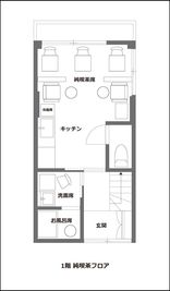 アイビーカフェ王子１階間取り図 - 東京・王子「アイビーカフェ王子」 ２階と屋上のセットプランの間取り図