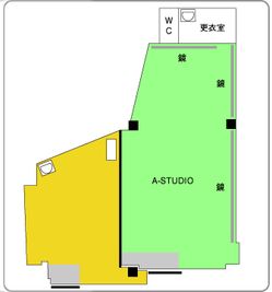 スタジオM  京成稲毛駅前 ダンスレンタルスタジオＡルームの間取り図