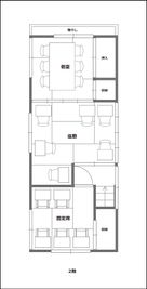 2階間取り図 - 東京・大島「アイビーカフェ大島」 ２階の個室と座敷のセットプランの間取り図