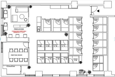 H¹T浦和西口 THE GARDEN（サテライト型シェアオフィス） 会議室 01(8名)の間取り図