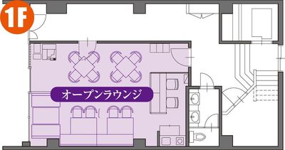 東京アントレサロンのフロアマップです（1F）。 - 東京アントレサロン コワーキングスペースの間取り図