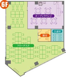 池袋アントレサロンのフロアマップです（6F)。 - 池袋アントレサロン コワーキングスペースの間取り図