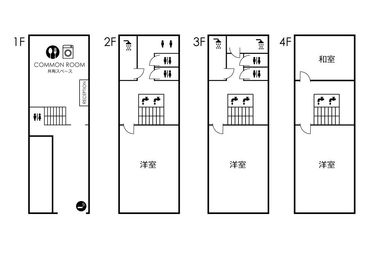 ゲストハウス小野家 【4F】ボヘミアンのお部屋の間取り図