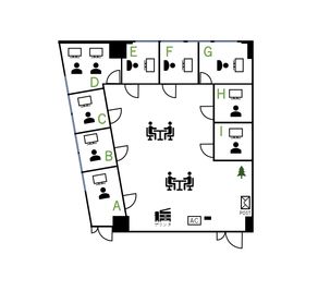 レンタルオフィス　コルメ柏 レンタルオフィスコルメ柏Aルームの間取り図