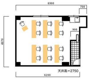 カリマ富山駅前店 富山駅の貸し会議室【カリマ富山駅前】TE1の間取り図