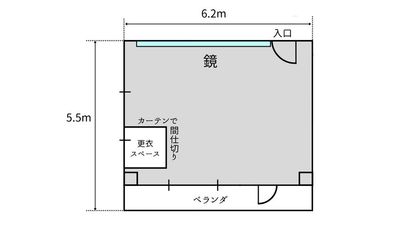 間取り図 - シェア・スタジオBluebird《三宮スタジオ》 レンタルスタジオの間取り図