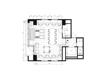 当施設のテーブル、デスクは配線されております。丸テーブル以外の家具は移動できませんので、ご注意ください。 - SPOT渋谷ストリームサイド 渋谷駅隣接デザイナーズレンタルスペースの間取り図