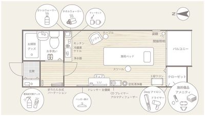 間取り図 - 北堀江レンタルサロンMe 電動ベッド有・施術用備品が充実の完全個室レンタルサロンの間取り図