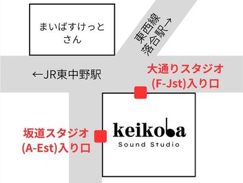 F studioは【大通りスタジオ】にあります。 - ケイコバ音楽スタジオ(旧KMA音楽スタジオ) 【F studio】の間取り図