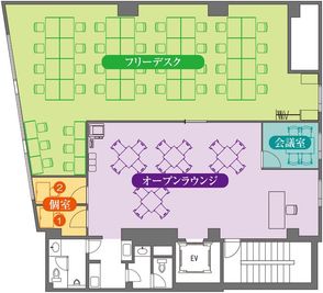 渋谷宮益坂アントレサロンの間取り図です。 - 渋谷宮益坂アントレサロン コワーキングスペースの間取り図