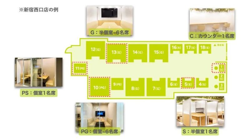 【新宿駅徒歩4分｜70名利用可】貸切/Wi-Fi/電源/モニター - FEEEP新宿西口店