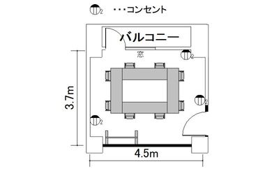 九段下神保町ビジネスセンター ミーティングルーム3Bの間取り図